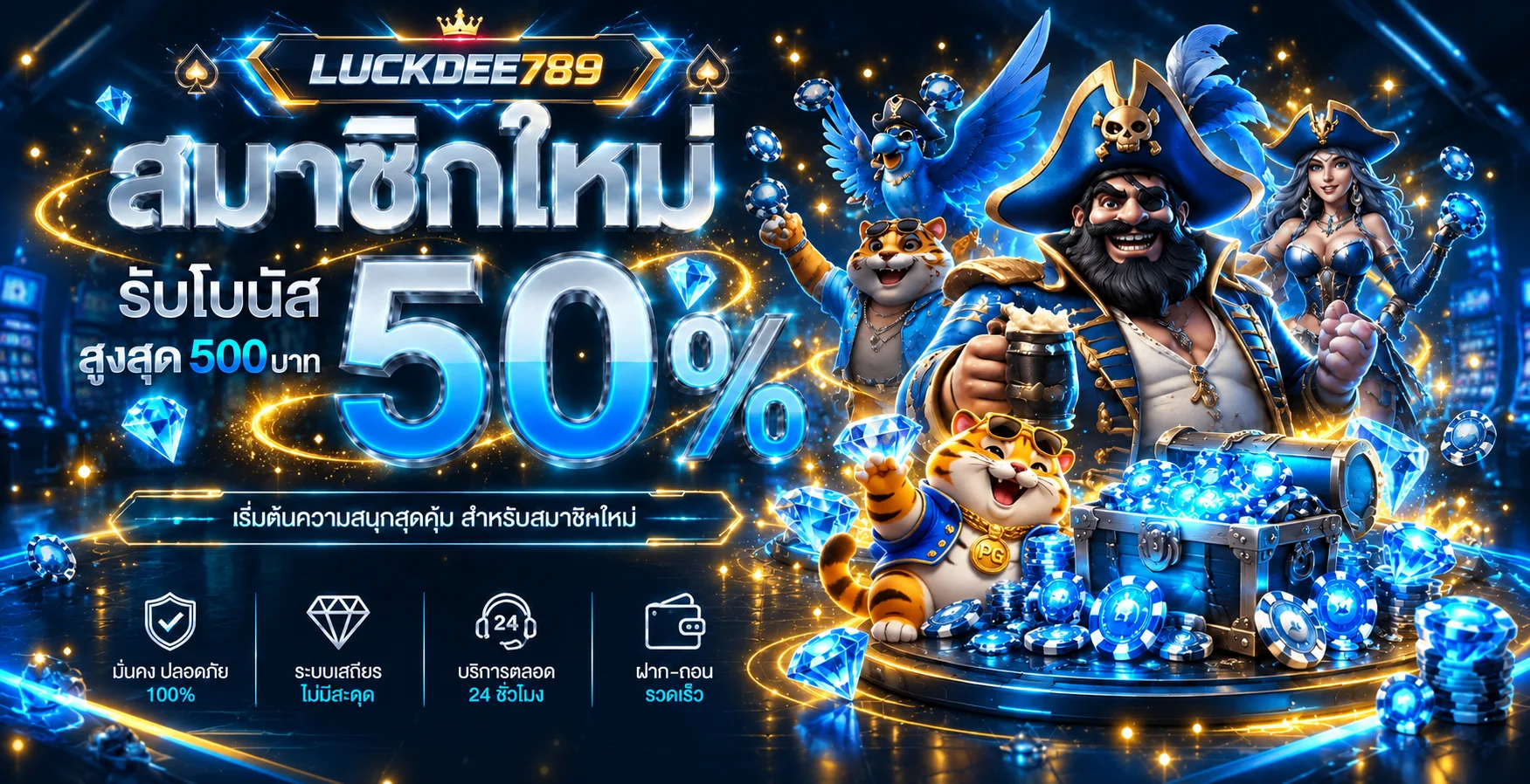 แบนเนอร์สมัคร LUCKDEE789 โบนัสสมาชิกใหม่